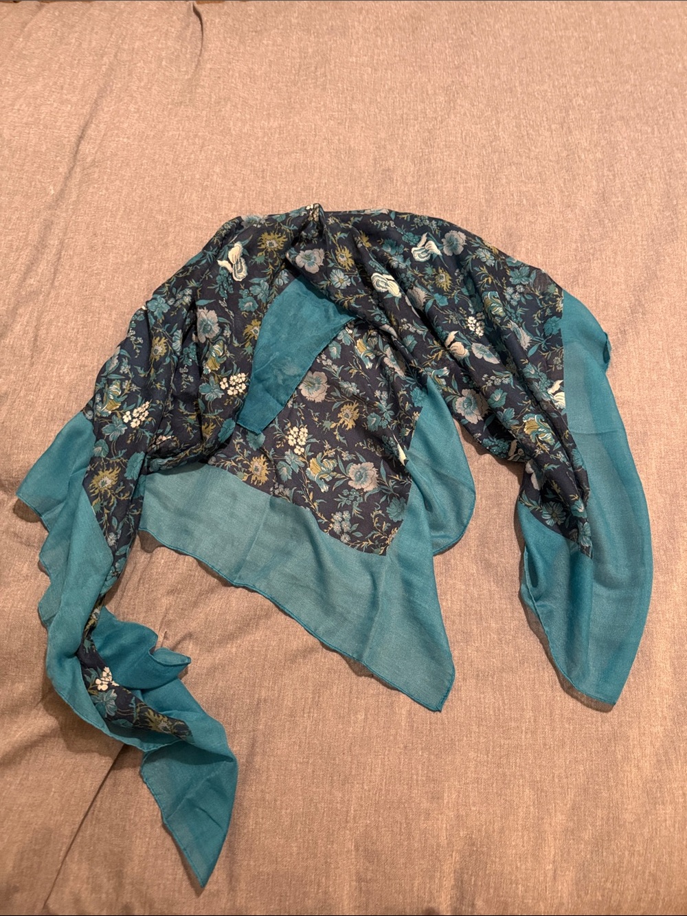 Summer wrap/scarf (navy/teal floral)